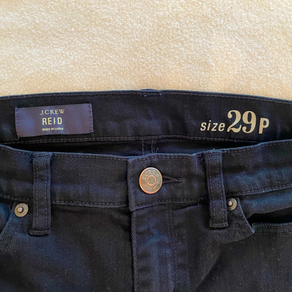 J. Crew Reid jeans, black. Size 29 Petite. Excellent condition, no flaws.